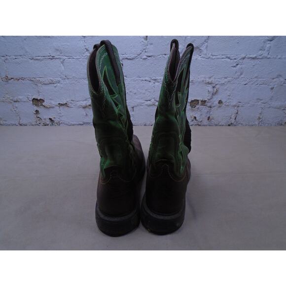Ariat Men's 13D Rebar Flex Western VentTEK Brown Green Composite Toe Work Boots - Picture 6 of 11